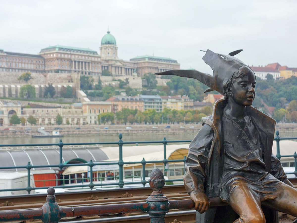 Budapest in May with the Little Princess Statue Budapest at Danube Bank