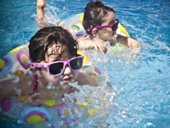 Children Playing in Swimming Pools