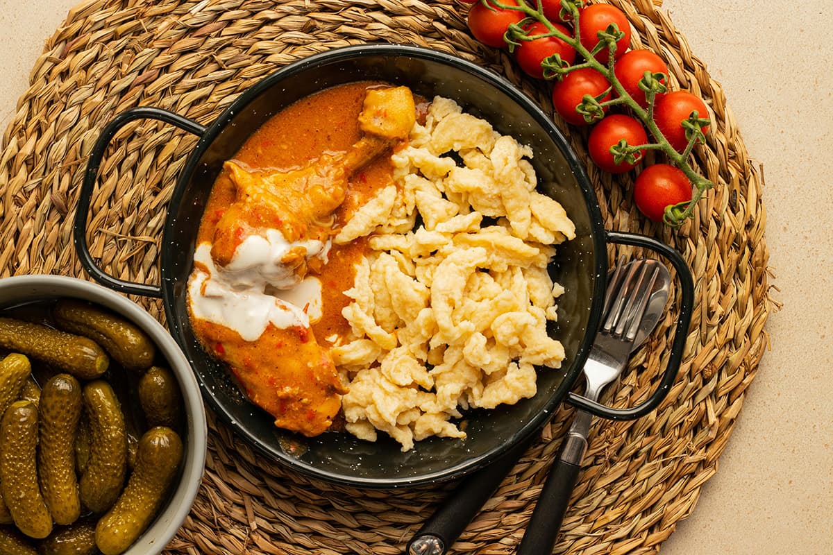 Hungarian Chicken Paprikash Food