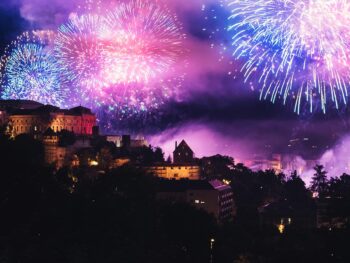 Budapest August Fireworks at St. Stephen's Day on Buda Castle Hill