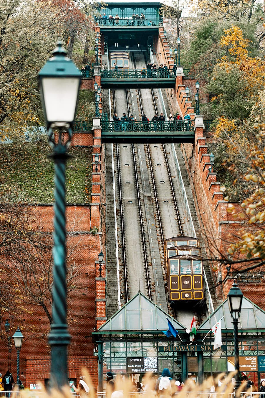 Budapest Buda Castle Hill Funicular in Autumn / Fall