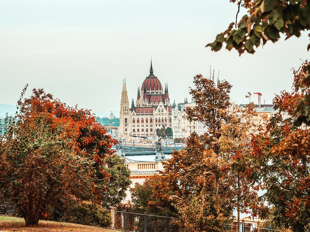 Budapest Parliament in Budapest in October, Autumn
