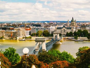 Chain Bridge Budapest in Autumn