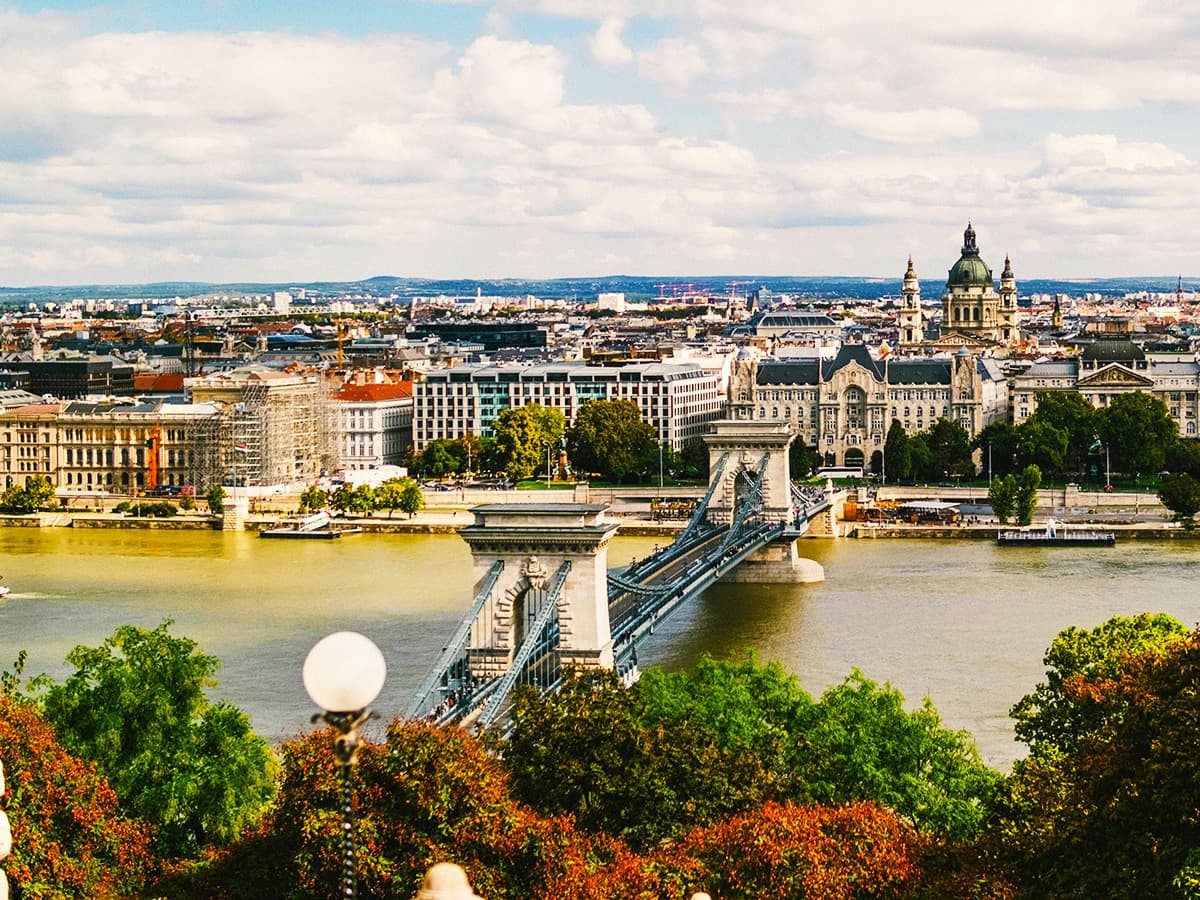 Chain Bridge Budapest in September