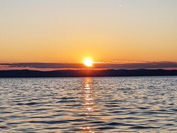 Hungary Lake Balaton with the Golden Evening Sunset