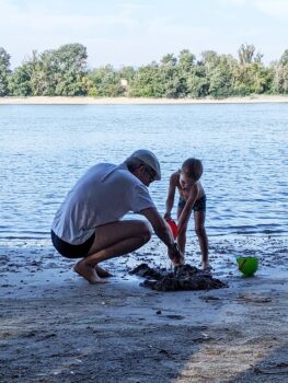 September Danube Beach Bathing at Budapest