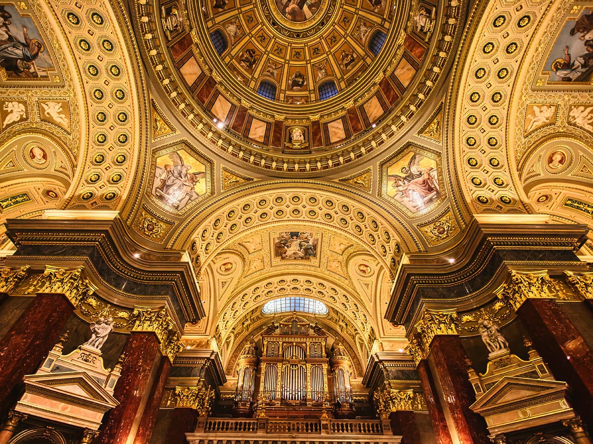 Budapest St Stephen's Basilica Interior Showing the Organ