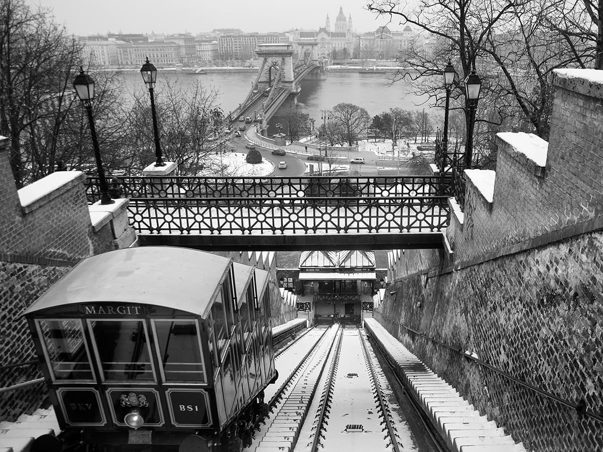 Winter in Budapest: The Funicular in Castle District